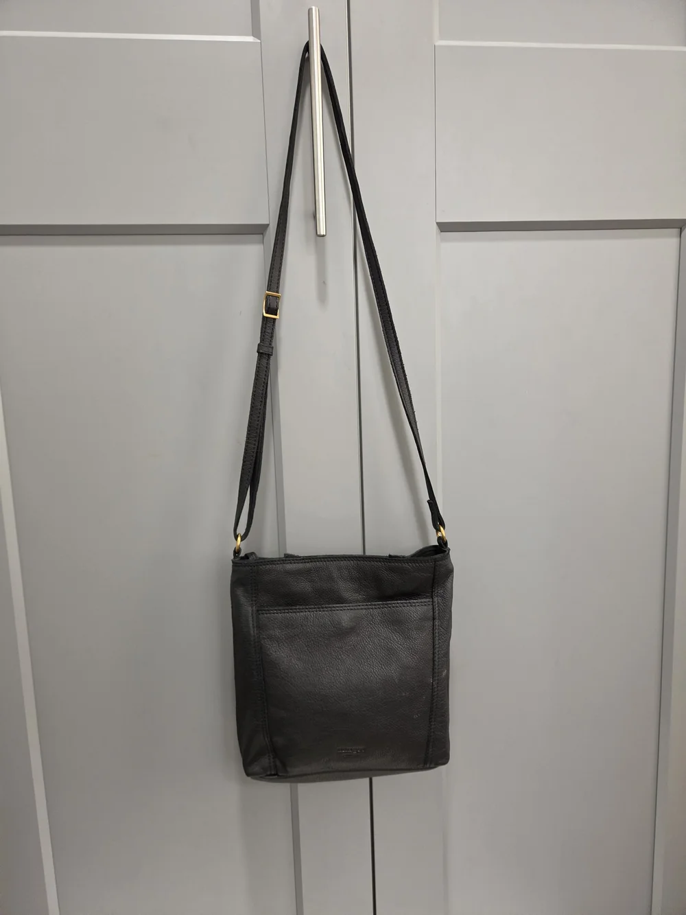 Margot Genuine Leather Black Crossbody Bag